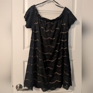 Love, Fire Black Lace Overlay Dress